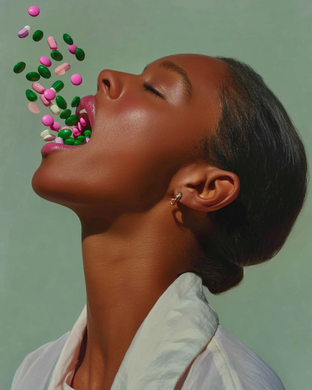 AI character in a surreal digital world